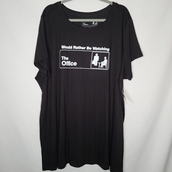 5X 28W Torrid Black Would Rather Be Watching The Office Slim Fit Tee Crew Neck - Picture 2 of 6